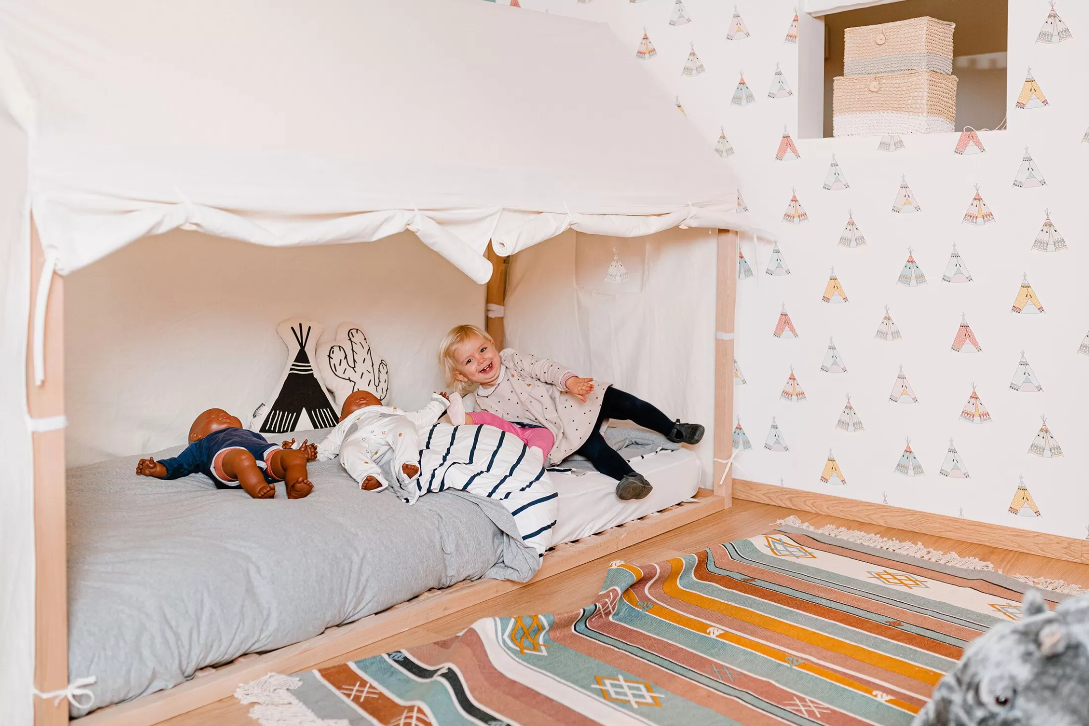 Cheap Cadre de lit 90x200cm Maison naturelle Enfant Lits D'enfant Et De Bébé | Tipi