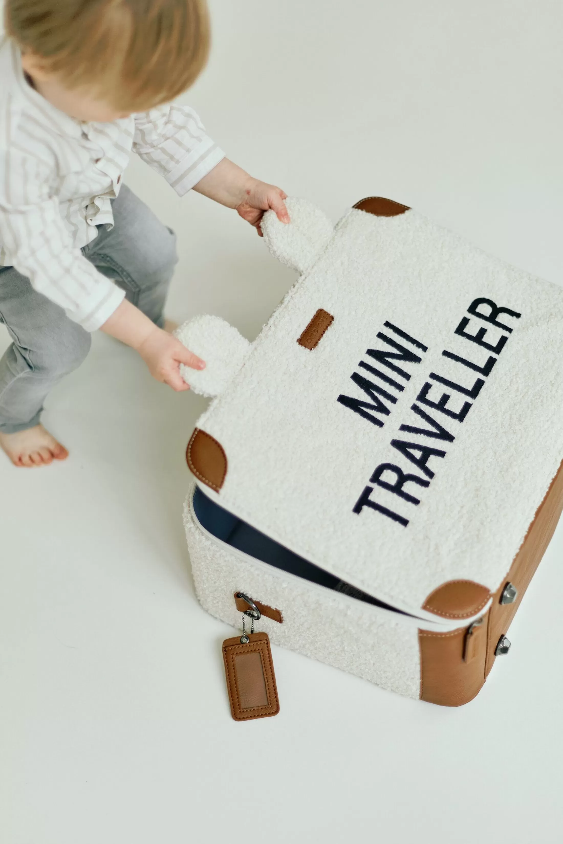 Online Mini Traveller Valise Enfant - Teddy Ecru Kids Bags