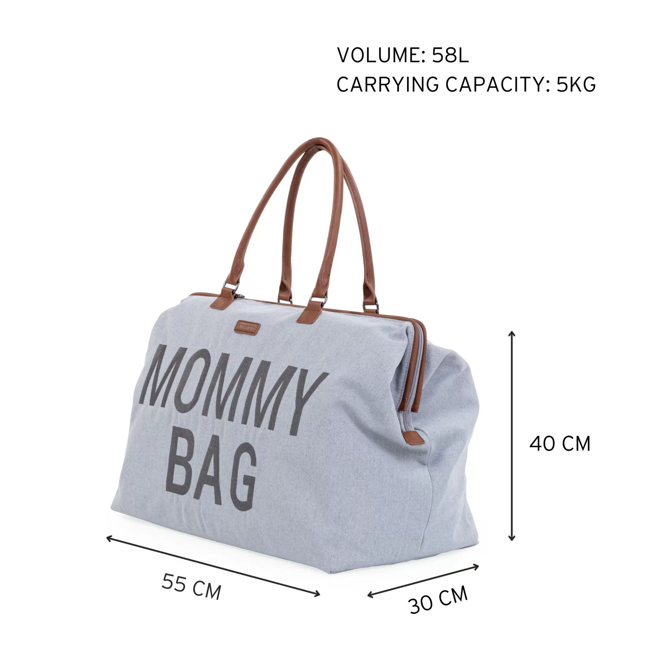 Flash Sale Mommy Bag ® Sac A Langer - Canvas - Gris Mommy Bag ® | Mommy Bag ®