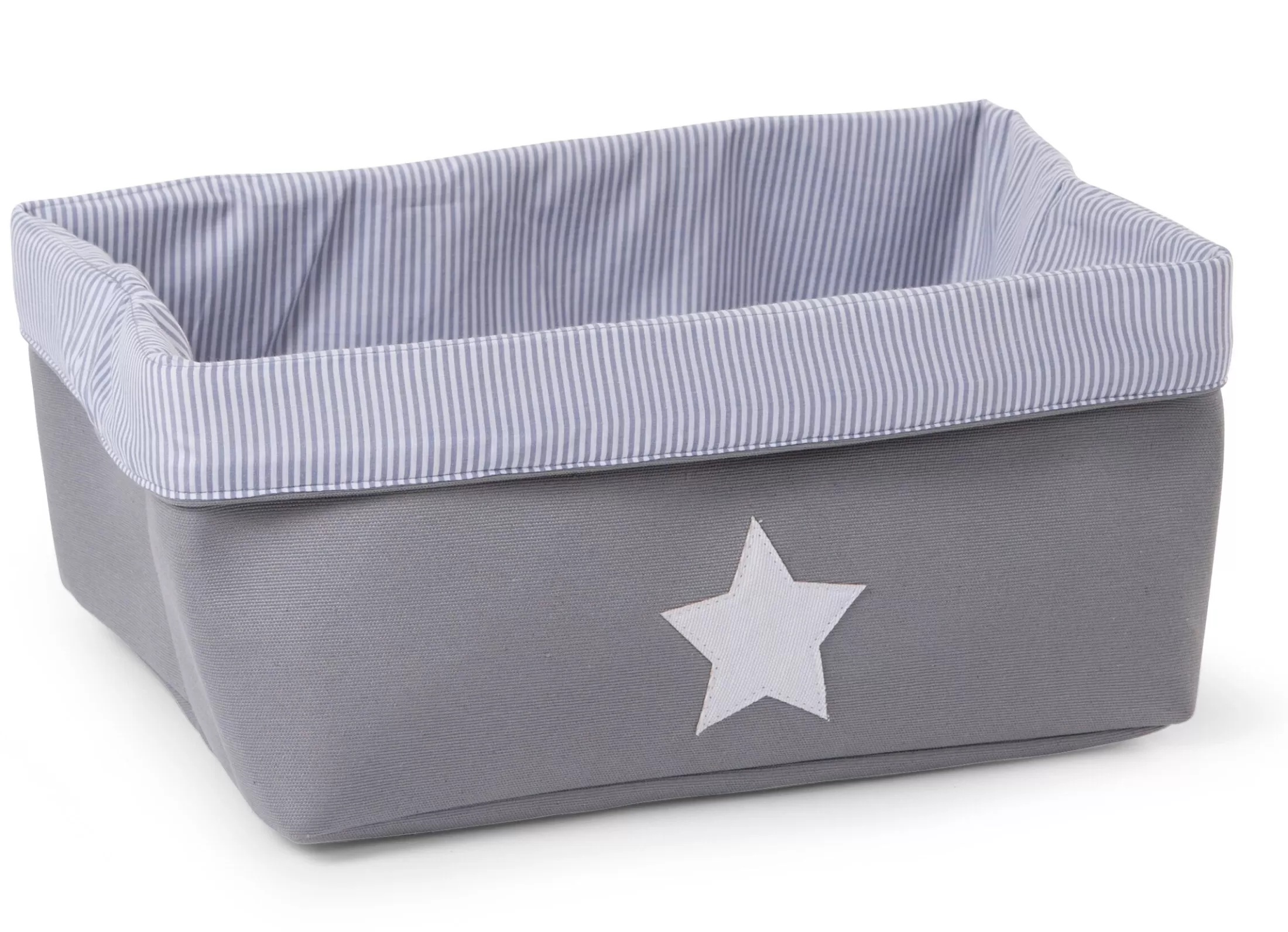 Shop Panier De Rangement - 40x30x20 Cm - Toile - Gris Rayures Paniers De Rangement