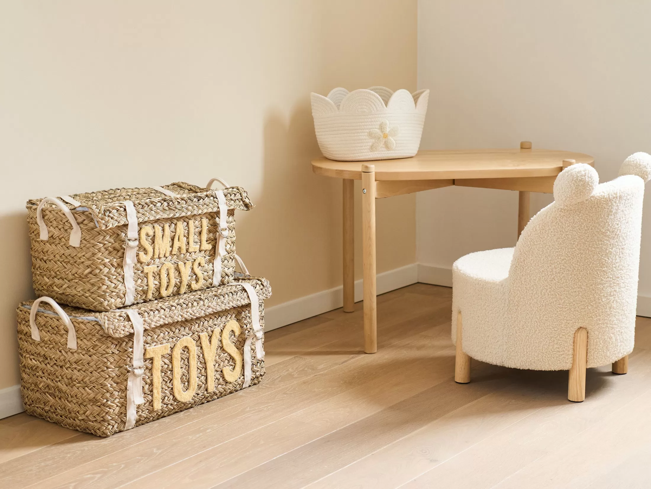 Discount Panier fleur - 30x20x15CM - Corde De Coton - Ecru Paniers De Rangement
