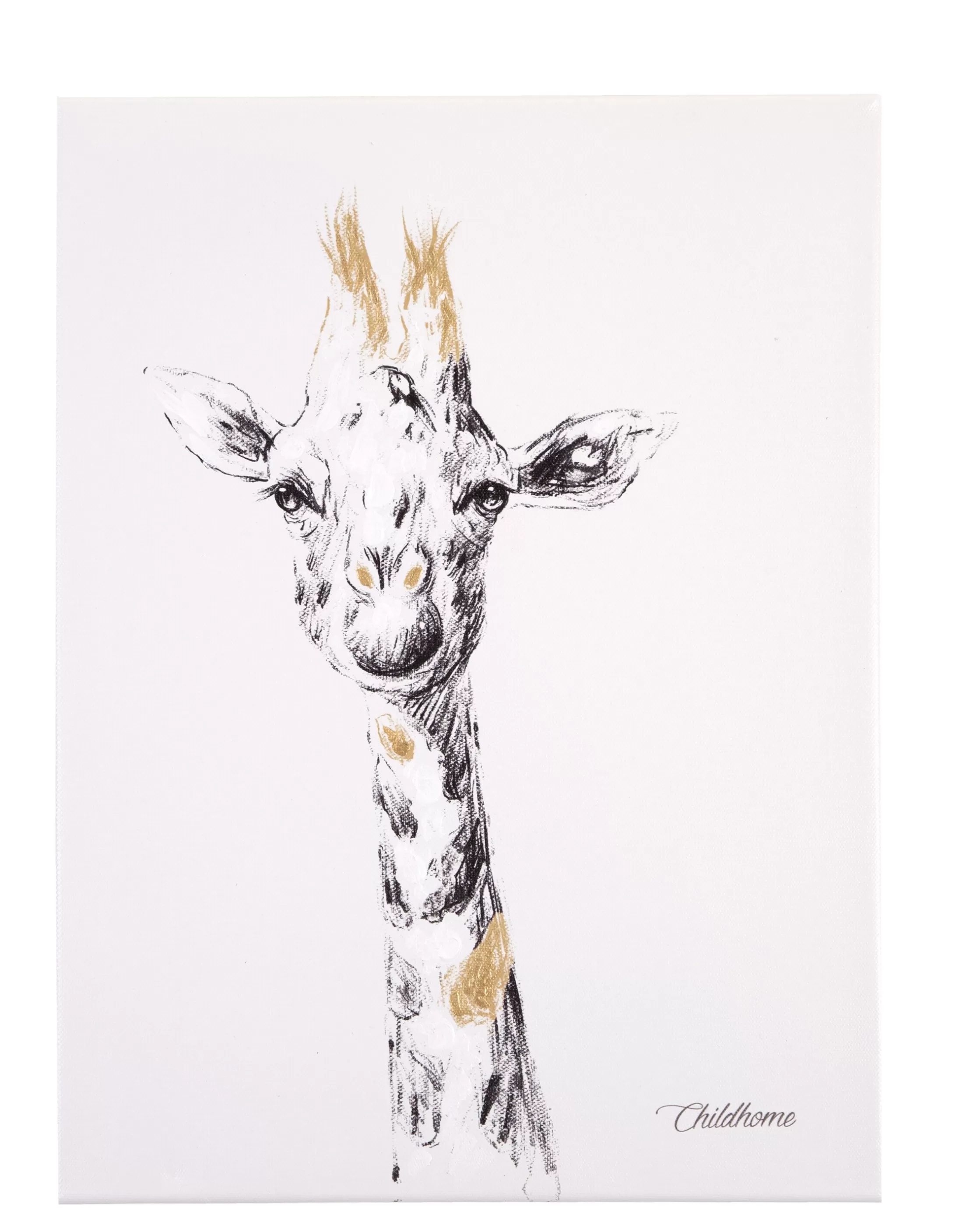 Online Peinture - Girafe + Or - 30x40 Cm Peintures